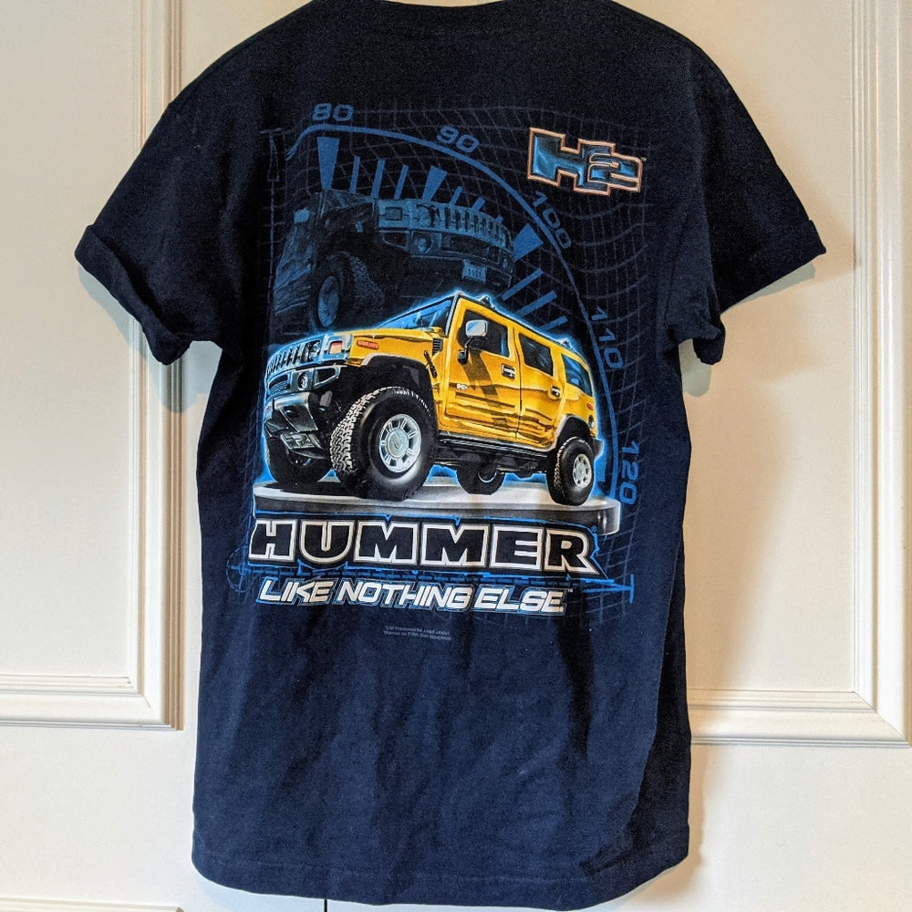 EUC Hummer H2 y2k navy heavyweight tee